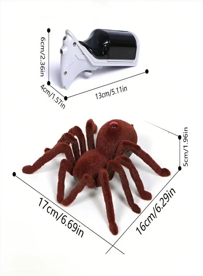 Ouhgnoh New Remote Control Scary Creepy Simulation Realistic Spider 2 Channel Infrared RC Model Toy Prank Kid Gift - Image 3
